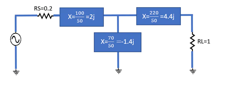 T-Shaped Matching Network Schematic